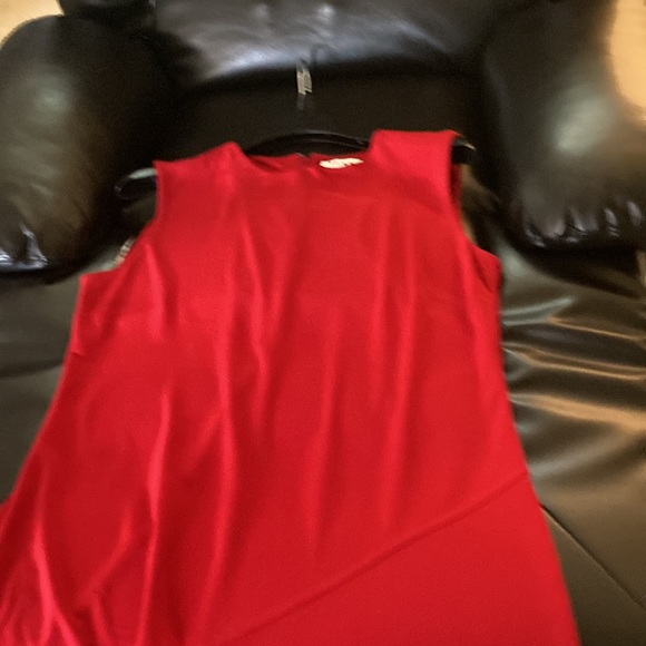 DKNY Large Red High and low midi dress - Picture 8 of 10